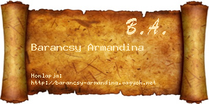 Barancsy Armandina névjegykártya